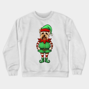 Funny Christmas Elf Biewer Terrier Dog Crewneck Sweatshirt